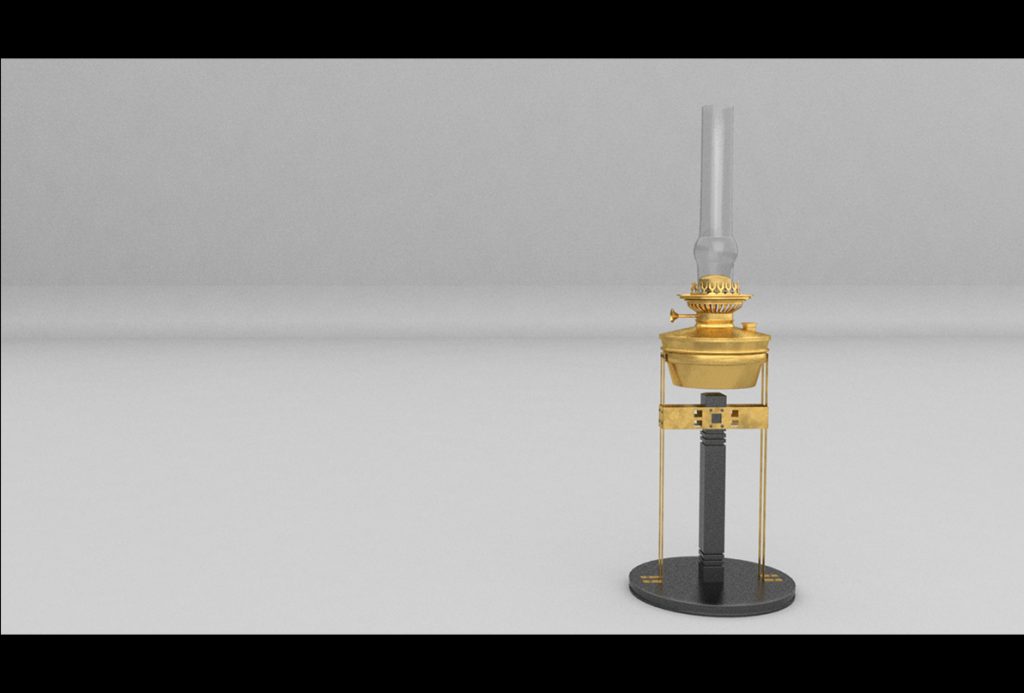 Lampe à pétrole 3d modélisée et texturée sous Maya